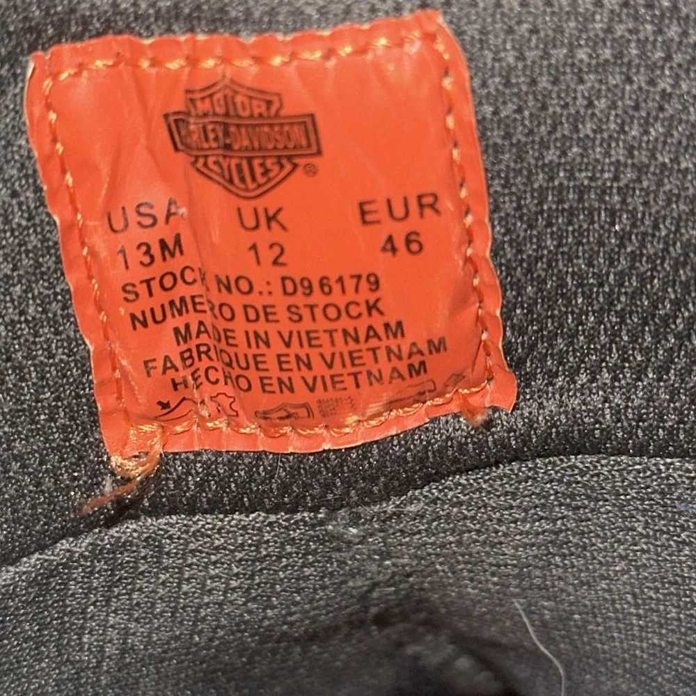 Harley Davidson Moto Riding Inner Zip Boot Size 13 M - Picture 14 of 16